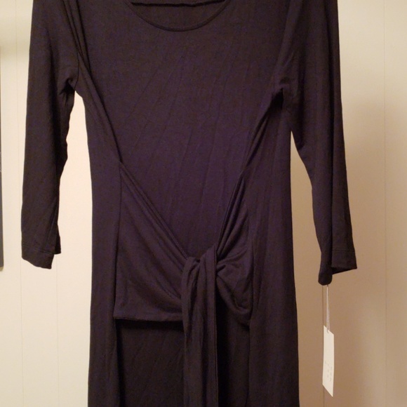 Nwt black dress with tie at waist - Picture 2 of 3